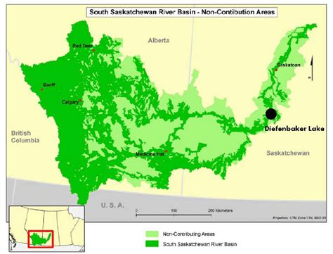 3: Non-contributing areas in SouthSaskatchewan River Basin. [adapted... | Download Scientific ...