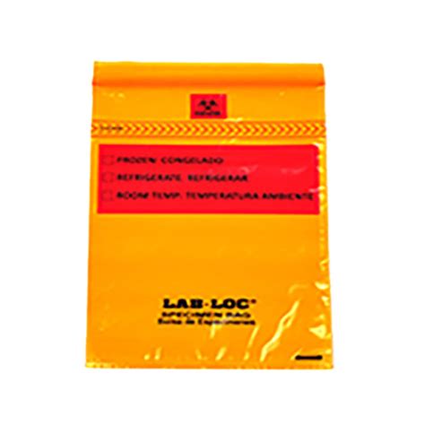 Lk Packaging Labz Or Lab Loc Specimen Bags W Removable Biohazard