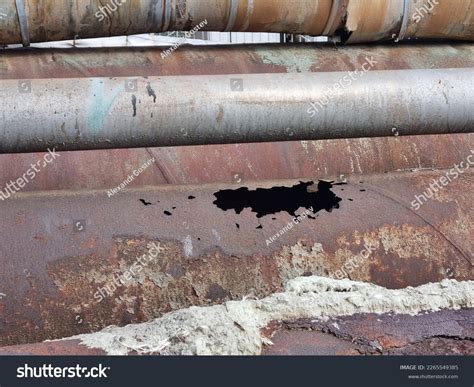 Pitting Corrosion Through Defects On Steel Stock Photo 2265549385