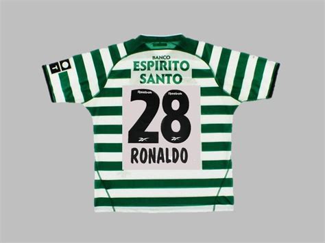 SPORTING LISBON 2003 RONALDO 28 HOME FOOTBALL SOCCER JERSEY – Foot-Jerseys