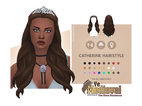 The Sims Resource Ye Medieval Catherine Hairstyle