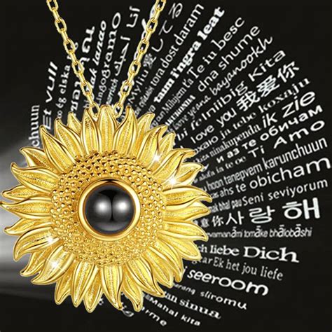 Projection Necklace Languages Love Sunflower Necklace Love