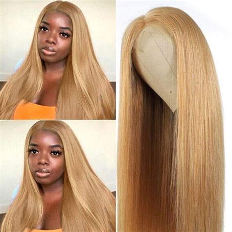 Honey Blonde 27 Straight 13x4 HD Lace Full Frontal Wig 180 Tinashe Hair
