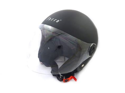 KASK FERRO 809AL Z SZYBĄ I BLENDĄ PRZECIWSŁONECZNĄ BEZ SZCZĘKI CZARNY