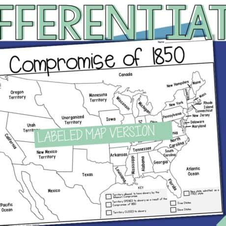 Compromise of 1850 Map Activity - By History Gal