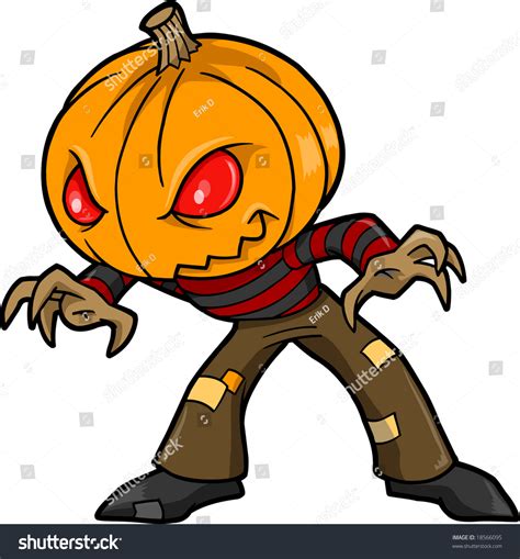 Scary Halloween Monster Vector Illustration Stock Vector Royalty Free