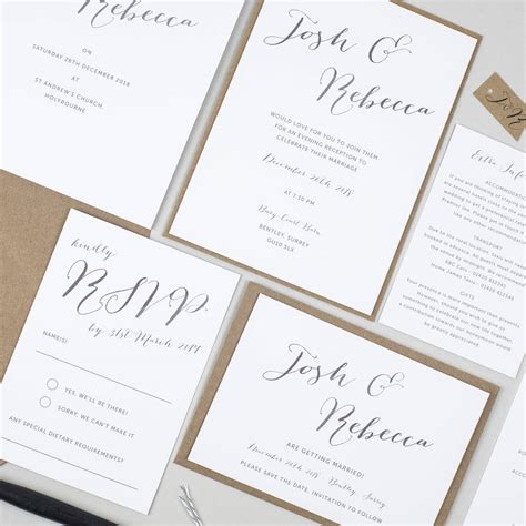 Elegant Calligraphy Wedding Invitation By Pear Paper Co