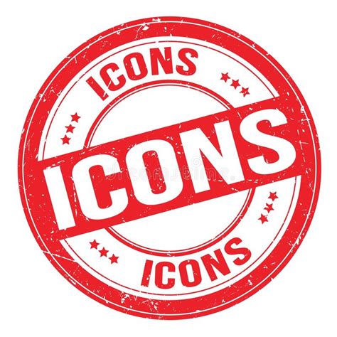 Icons Text Written On Red Round Stamp Sign Stock Illustration Illustration Of Logo Words