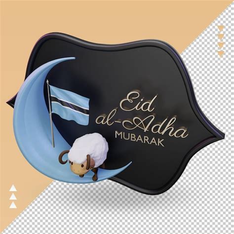 3d Eid Al Adha Bandera De Botswana Renderizado Vista Derecha Archivo