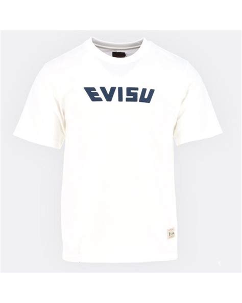 Evisu White Logo T-shirt for Men | Lyst