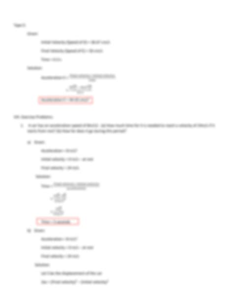 SOLUTION Experiment 5 Physics Lab Uniformly Accelerated Motion