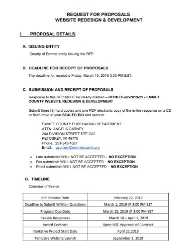 FREE 10 Web Design Request For Proposal Samples In MS Word Google