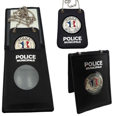 Porte Portefeuille Porte Insigne Police Municipale Cuir De Vache Tr S