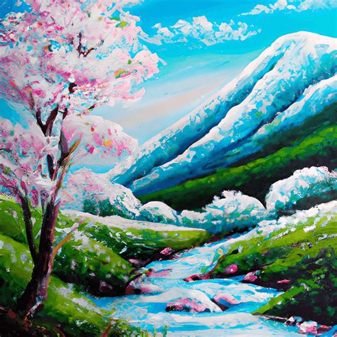 Beautiful Acrylic Painting of Nature · Creative Fabrica