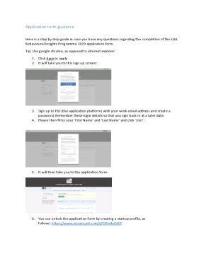 Fillable Online Behavioural Insights Application Form Guidance