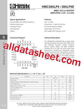 HMC385LP4 06 Datasheet PDF Hittite Microwave Corporation