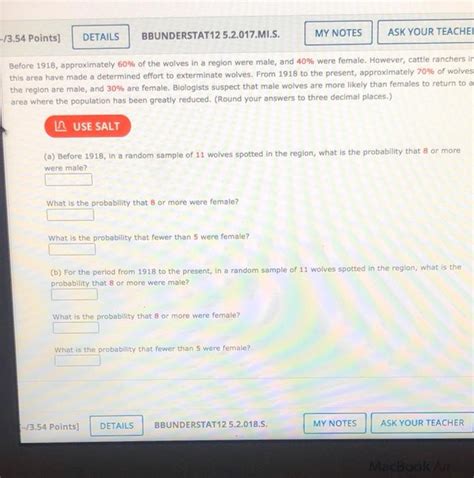 Solved DETAILS 3 54 Points BBUNDERSTAT12 5 2 017 MI S MY Chegg