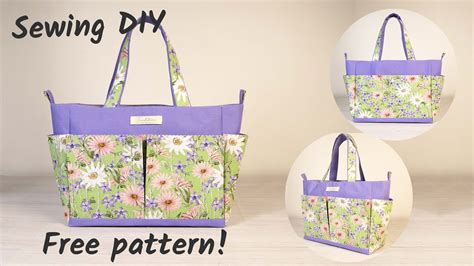 Diy Easy Canvas Tote Bag With Multiple Pockets Sewing Tutorial And