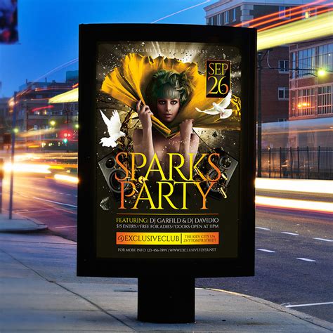 Sparks Party Premium Flyer Template Facebook Cover Exclsiveflyer