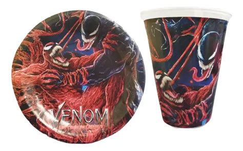 Paquete Fiesta Cumpleaños Vaso Plato Venom 25 Niños MercadoLibre