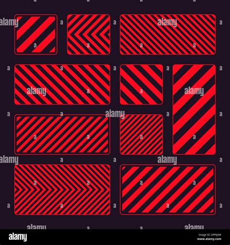 Divers Panneaux Davertissement Rouges Avec Lignes Diagonales Panneau