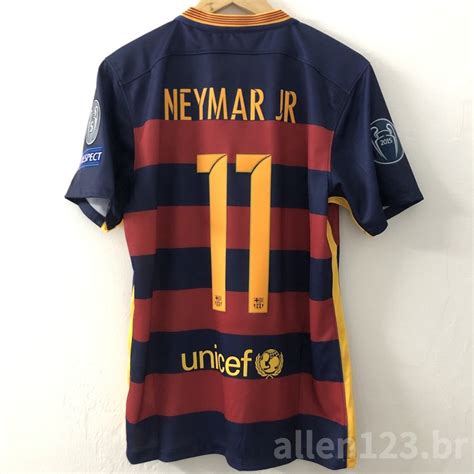 Camisa De Time Retro 15 16 Barcelona 10 MESSI 11 NEYMAR JR Casa