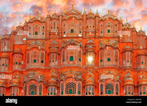 Hawa Mahal complejo de palacio del maharajá de Jaipur India