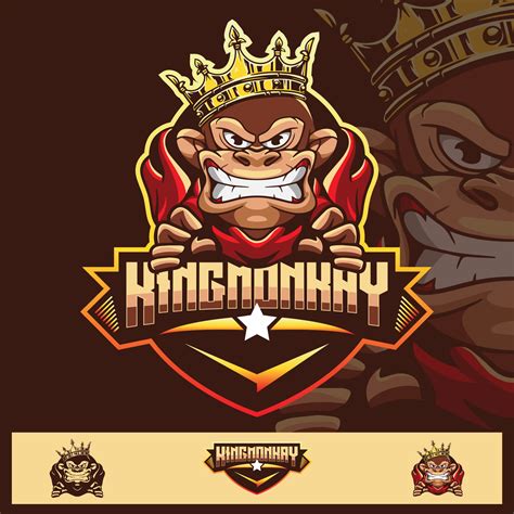 Monkey logo illustration with king's crown, Suitable for sports logos ...