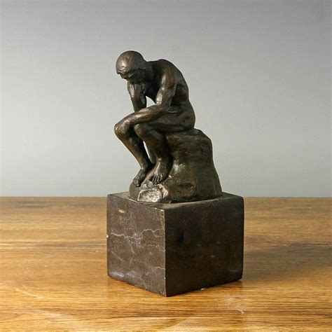 Rodins Bronze Thinker Statue Replica Small Antique Nude Art Home Decor ClassySculptures