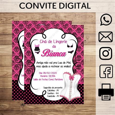 Convite Digital Ch De Lingerie Elo Produtos Especiais