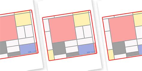 Free Mondrian Themed Editable Classroom Area Display Sign