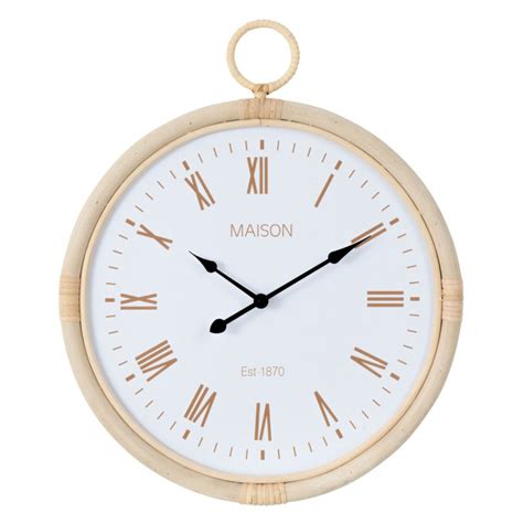 Horloge Murale En Rotin Kyr Cm Blanc