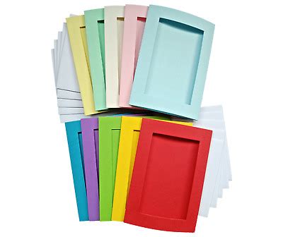 Rectangular Aperture Tri Fold Card Blanks A6 6x4 10 Colours 5 Pack