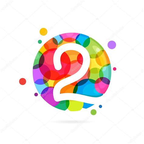 Number Two Logo With Rainbow Dots — Stock Vector © Kaerdstock 115840344