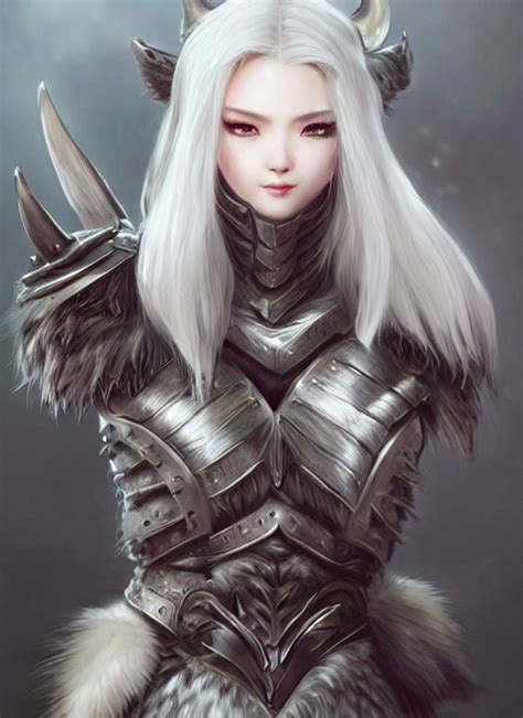 Krea Ai Warrior Fur Lined Wolf Armor Beautiful And E