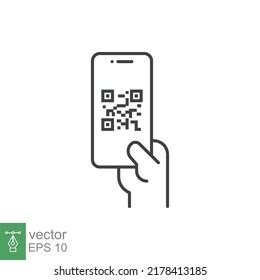 Qr Code Scanning Icon Smartphone Hand Stock Vector Royalty Free