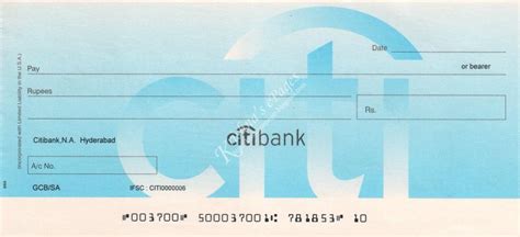 Citibank Sample Cheque