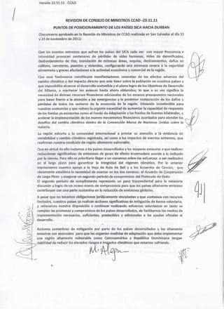 SICA Posicion Hacia COP 17 Durban 231111 PDF