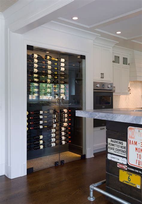 Frameless Wine Room Glass Doors Contemporary Wine Cellar New York