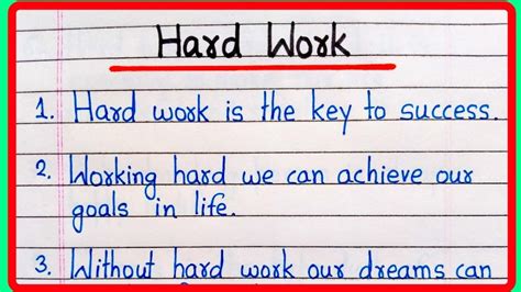 Lines Essay On Hard Work In English Hard Work Is The Key To