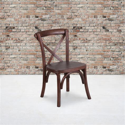 Hercules Series Stackable Mahogany Wood Cross Back Chair