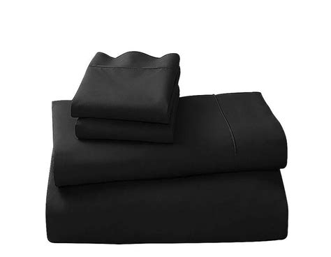 Buy Bed Sheet Set 500tc King Black Set Of 4 Megasavers