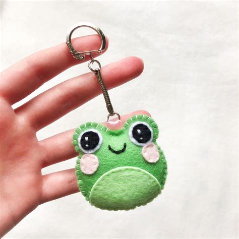 Handmade Frog Felt Keyring Keychain Cute Animal T Present Etsy