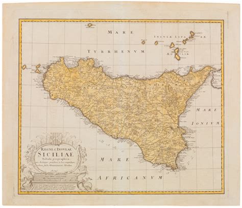 Regni Insulae Siciliae Tabula Geographica Neatline