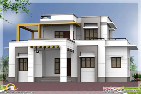 Bedroom Contemporary Flat Roof House Kerala Home Design And Floor