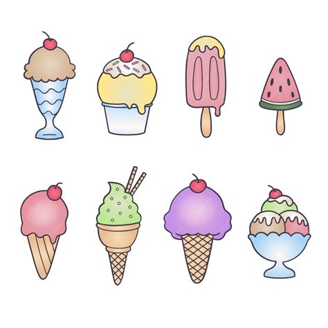 Premium Vector Set Of Ice Cream Vector Cliparts