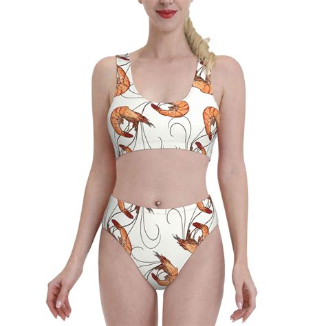 High Waisted Bikini Sets For Women Shrimp No 9030 2 Piece Sporty