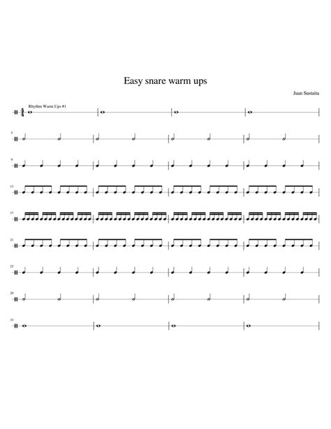 Easy Snare Warm Ups Sheet Music For Snare Drum Solo Download And Print In Pdf Or Midi Free