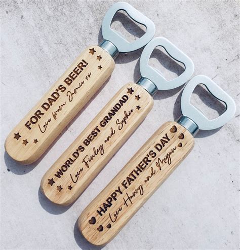 Personalised Bottle Opener Natural Wooden Handle Engraved With Etsy Uk