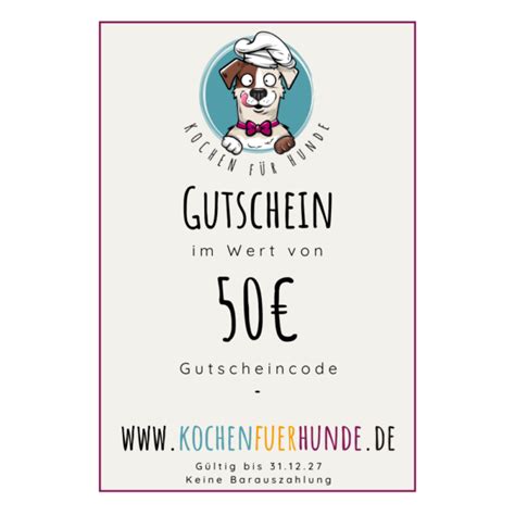 Gutschein Kochen für Hunde